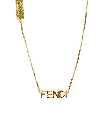 FENDI レタリング ゴールド ネックレス 45584 150357286