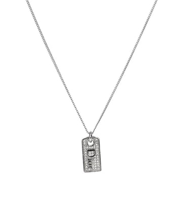 Dior Cubic Plate Silver Necklace 45350 150357292