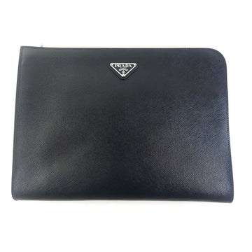 Prada Saffiano Triangle Logo Document Holder Clutch Bag 2VN003 12729 150380681