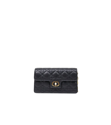 DIOR Mini Schwarze Cannage Joli Kette Schultertasche 46383 150467037