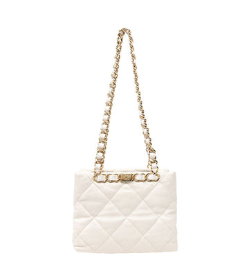 CHANEL Weiße gesteppte CC-Ketten-Schultertasche 44921 150541065