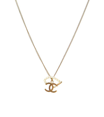 CHANEL Pearl CC Gold Necklace 46177 150541225