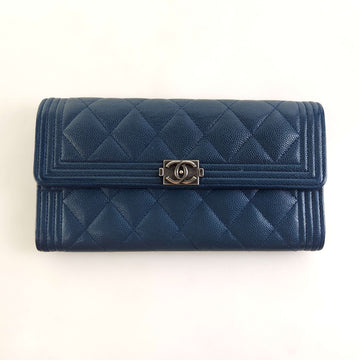 CHANEL Boy Caviar Flap Long Wallet 12777 150577025