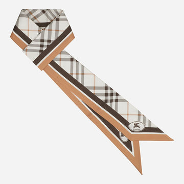 BURBERRY 6S チェック シルク stamp スキニー スカーフ 8120320 A4486 150678189