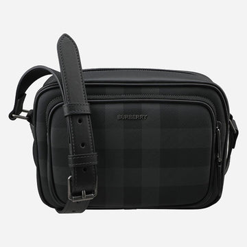 BURBERRY 6S ロゴチェックパディクロスバッグ チャコール 8074099 A1208 150678498