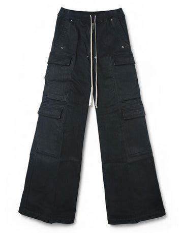 RICK OWENS ダブルカ cargo JUMBO BELAS ブラック ワックス ストレッチ デニム DU02D2398 SBW 99 150691422