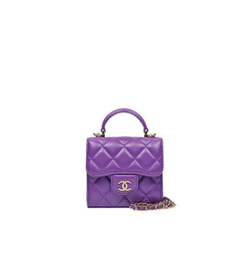 CHANEL Mini Lila Top Handle Ketten Umhängetasche 47082 150702814