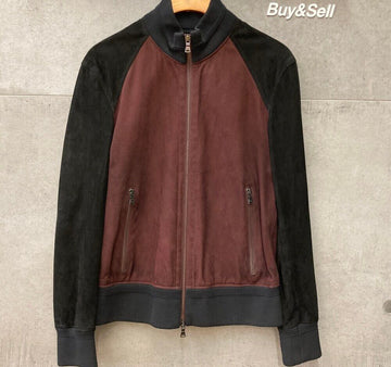 NEIL BARRETT Lammleder Skinny Fit Jacke Two-Tone Bordeaux PBPE345VB02073 148410421