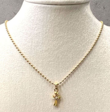 Chrome Hearts 22K Gold Diamond Baby Pet Pendant & Ball Chain Necklace G061710 148410545