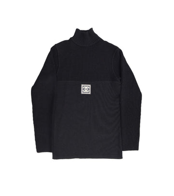CHANEL Black High Neck Wool Sweater 46872 150747583