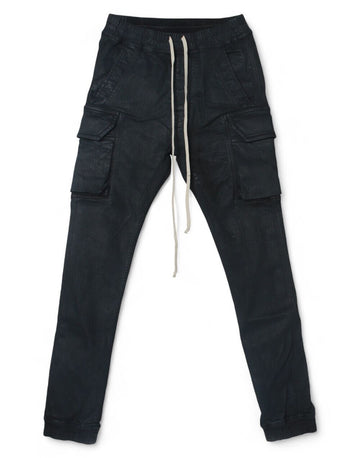 RICK OWENS MASTODON CARGO schwarze Wachs-Stretch-Denim DU02D2386 SBW 99 118308576