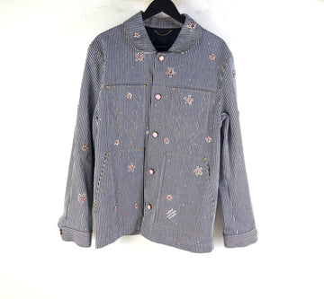 LOUIS VUITTON ニゴ 桜 ラインストーン 刺繍 エンベリッシュド ワークウェア ジャケット 12850 150845748