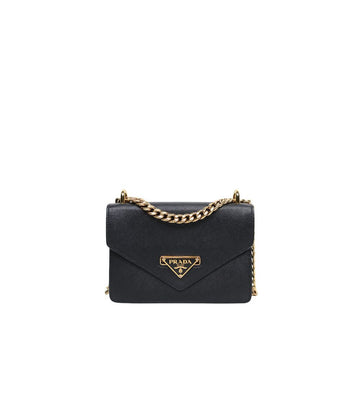 PRADA Schwarze Saffiano Ketten Schultertasche 47703 150885915