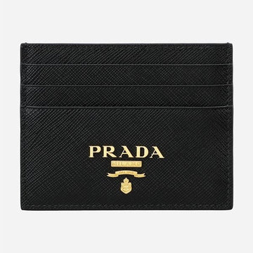 Prada 6S Saffiano Gold Logo Card Case Black 1MC025 QWA F0002 150791635