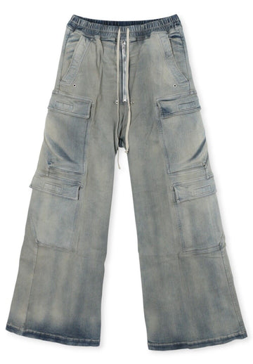RICK OWENS ジャンボ スカイ DRKSHDW ダブル カーゴ JUMBO BELAS ストレッチ デニム DU02D2398 SKY 46 118308577