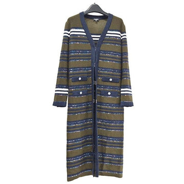 CHANEL スパンコールストライプロングカーディガン11726043 151060362