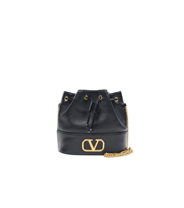VALENTINO ブラック ガラバーニ バケット チェーン ショルダーバッグ 46701 151111027
