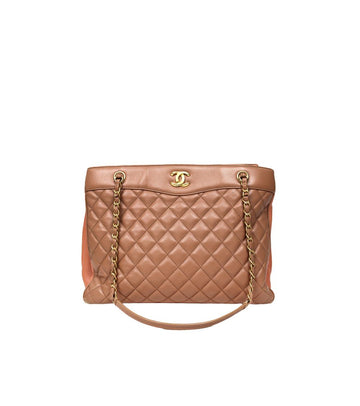 CHANEL Beige Quilt Chain Schultertasche 46311 151111056