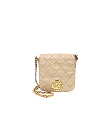 CHANEL Beige Leder CC Flap Crossbody Bag 45905 151111217