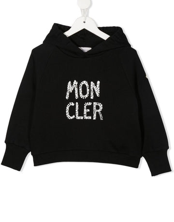 MONCLER Kinderlogo Hoodie Schwarz 8~10 Jahre 8G00006 899PS 999 36026754
