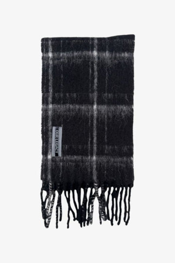 OUR LEGACY 26SS ブラック ファージ アルパカ チェック スカーフ A4248EBF BLACK ALPACA CHECK 1852 151030588