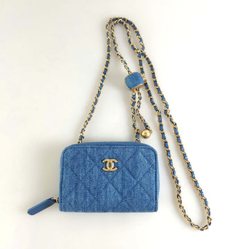 CHANEL Denim Kettenverstellbares Reißverschlussportemonnaie AP2462 12921 151194040