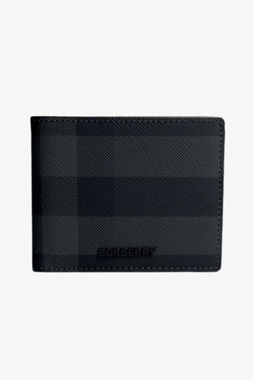 BURBERRY Charcoal Check Hip Fold Slim Geldbörse 8112244 A1208 1708 146280917