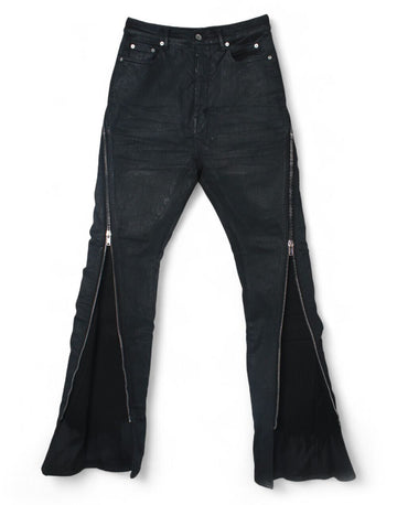 RICK OWENS ダークシャドウ ボラン バナナ ブラック ワックス ストレッチ デニム DU02D2363 SBW 99 118671043