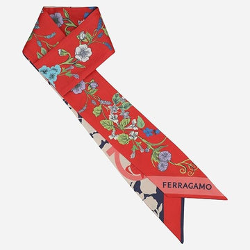 SALVATORE FERRAGAMO Pegasus Print Schal Rot Blau 151475710