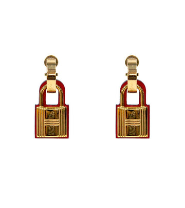 Hermes Pink O'Kelly Gold Earrings 48259 151478538