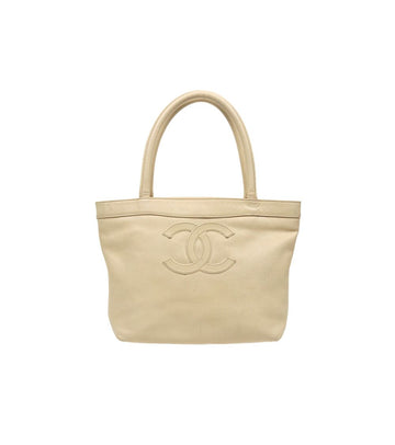 CHANEL ベージュ キャビア ビッグCC トートバッグ 47808 151522154