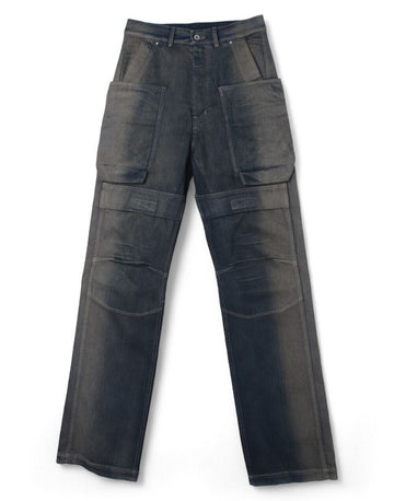 RICK OWENS Cargo STEFAN CARGO Degrade Slub Denim Dark Dust RU02E1346 DKDEG 78D 147376030