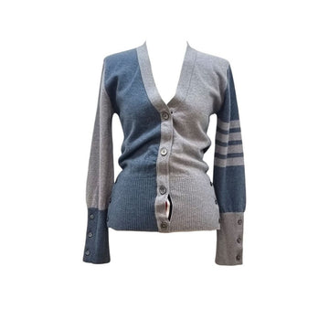THOM BROWNE Gemischte Cashmere schräg V-Ausschnitt Cardigan B1020C038 151516009