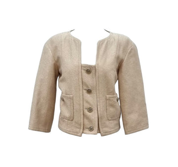 CHANEL Gold Yarn Beige Jacket P47307 151516083