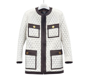 BALMAIN Leder Quilted Jacke mit goldfarbenen Knöpfen ETB031015 151516171