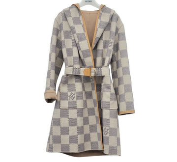Louis Vuitton Reversible Damier Azur Hooded Wrap Coat 150786629