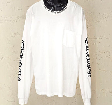 CHROME HEARTS Langarmshirt mit Nekro-Schriftzug Weiß B1213C138 151516211