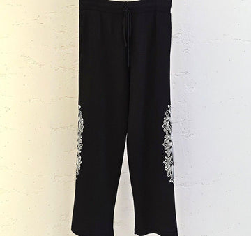 Chrome Hearts Unused Cashmere Floral Cross Pants Black B1113C107 151644245