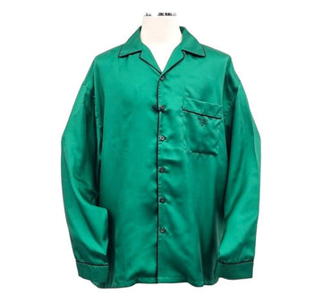 Prada Unused Silk Twill Shirt Emerald Green PRB032429 151516436