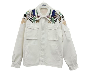 Valentino Cotton Flower Embroidery Shirt Jacket VAA122304 151516216