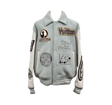Louis Vuitton Men's Varsity Jacket Leather Bomber Aqua LOB110519 151516571