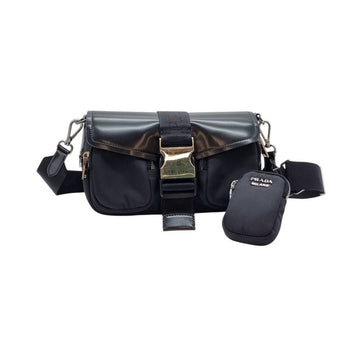 Prada Brushed Nylon Leather Shoulder Bag Crossbody Bag PRB101515 151517099