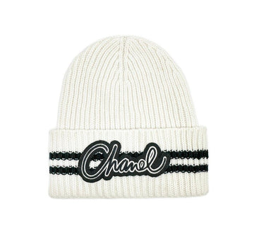 CHANEL Cashmere Beanie Schal Set Ivory B1224J296 151517351