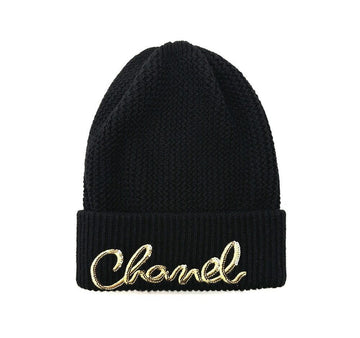 CHANEL Cashmere Beanie with Sequin Lettering Black B1024K251 151517303