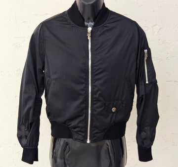 CHROME HEARTS レザーパッチ クロス ダガー ボンバー ブラック C0101C013 151644269