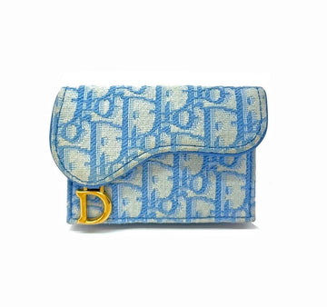 Dior Oblique Saddle Flap Card Holder Cornflower Blue B0908I081 151517119