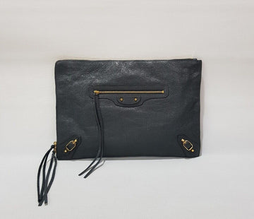 BALENCIAGA Motor Clutch Bag Grau 117798915