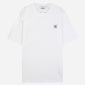 Stone Island Regular Fit Short Sleeve T-Shirt with Logo Patch White 2100030 S0115 V0001 152163615