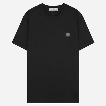 STONE ISLAND Logo-Patch Kurzarmshirt Schwarz 152163622