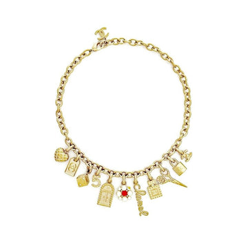 CHANEL Nicht verwendete CC-Logo Perlen-Kristallkette KGLQ702R 152199956